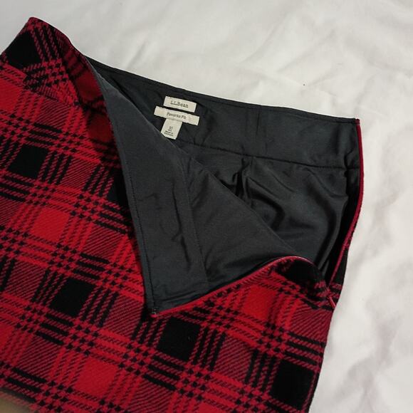 L.L.Bean Buffalo Plaid Wool-Blend 10 Fully-Lined Mini-Skirt Favorite Fit - Picture 3 of 9